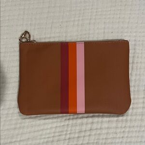 Ipsy Brown Mini Bag with Colorful Stripes